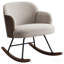 Chaise berçante rembourrée beige à dossier moyen Boucle