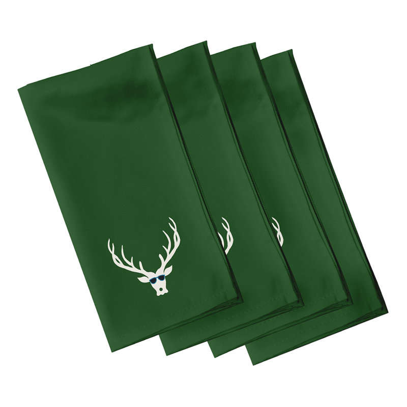 Ensemble de serviettes 4 pièces Holiday, L 18 po x L 18 po, Vert foncé