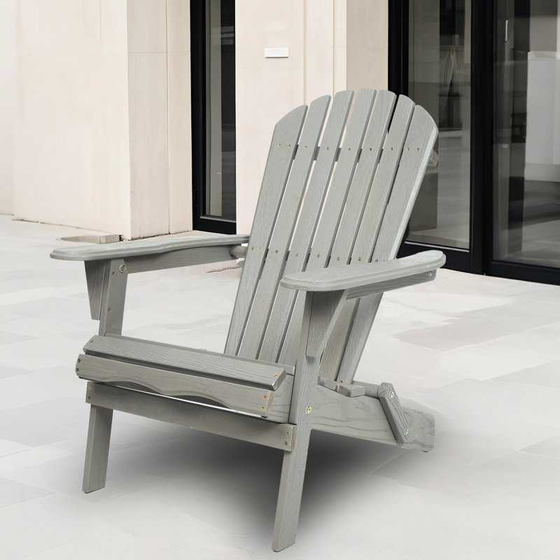 Chaise pliante grise pour l'extérieur en bois, Gris