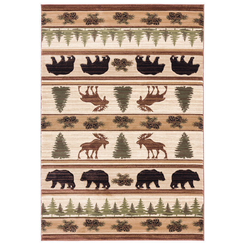 Tapis beige Eshelman Southwestern, Rectangle 7 pi 10 po x 10 pi 6 po