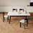 Minimalist Solid Wood Base Rock Slab Dining Table