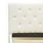 Ensemble de chambre à coucher 2 pièces - Structure de lit capitonnée à boutons - Tête de lit tapissier en tissu de velours blanc lin et table de chevet au fini crème au beurre brossé-491989087-491989086