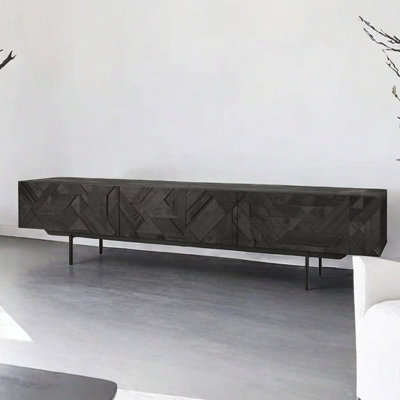 Design sense carved solid wood TV cabinet