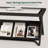 Rectangle Coffee Table With Glass Top & Storage Shelf-421036984