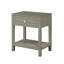 Table de chevet en bois Taupe, l 23 po, avec plateau en verre et tiroir | Idée cadeau-144326981
