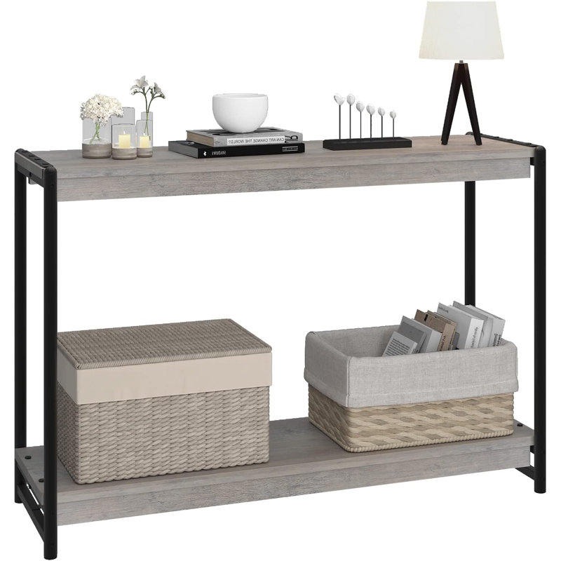 Console Table for Entryway,2-Tier 40" Narrow Entry Table with Shelf for Living Room, Farmhouse Rustic Console Tables for Entryway, Living Room, Hallway