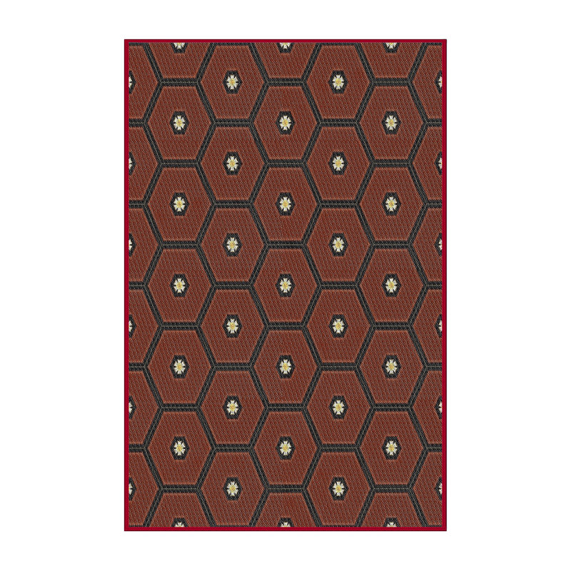 Tapis brun tissé à la machine, Rectangle 5 pi x 8 pi