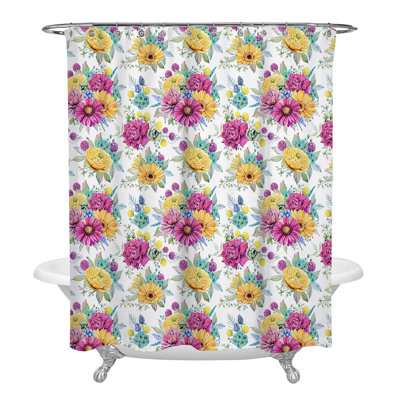Rideau de douche simple Floral