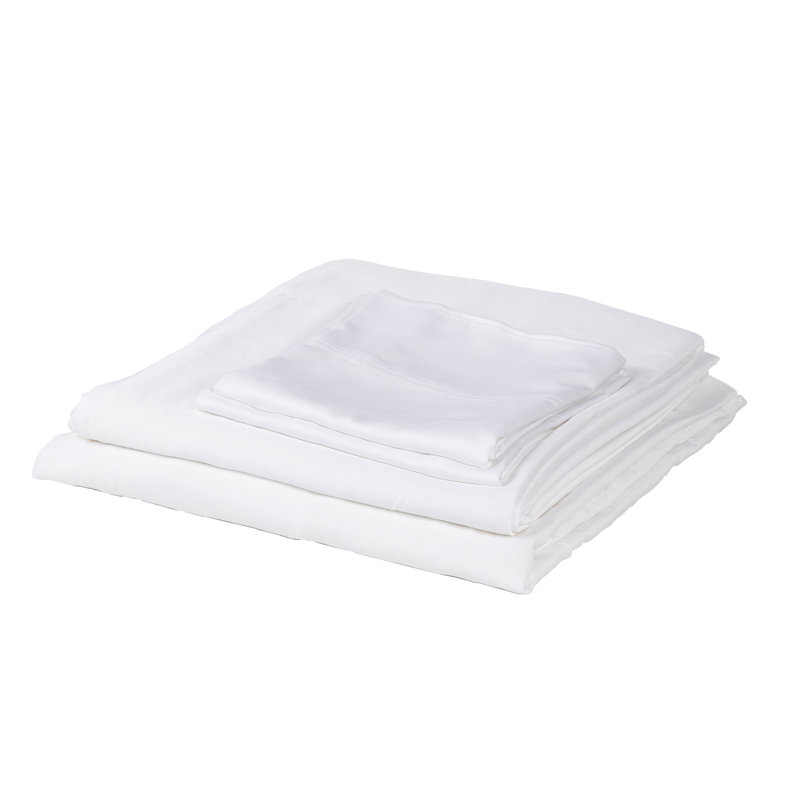 Bamboo Twill Solid Colour Sheet Set, White, California King