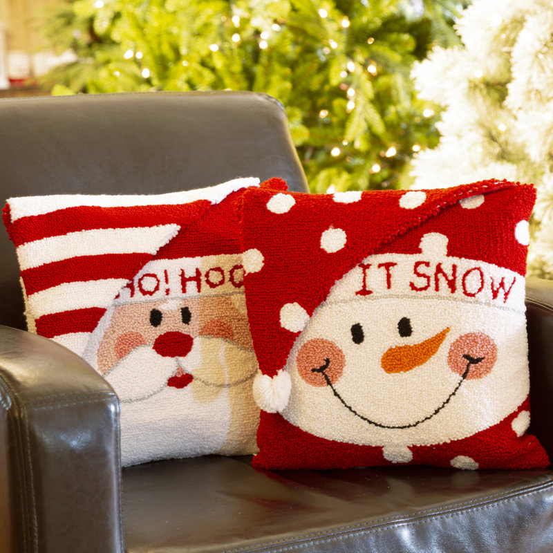 Christmas Santa,Snowman Throw Pillow