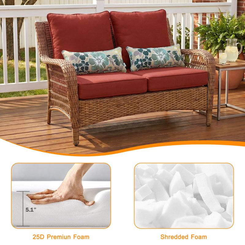Outdoor Deep Seat Chair Cushion Set, 24" W x 24" D, Red