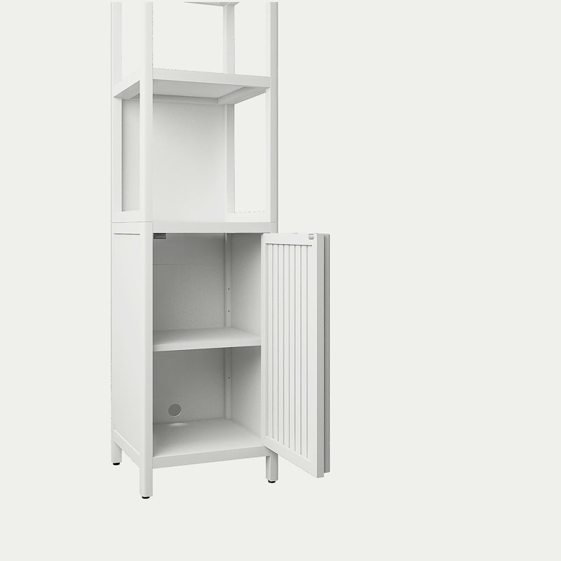 Multi-Functional Bamboo Storage Cabinet Furniture for Bathroom Living Room, White