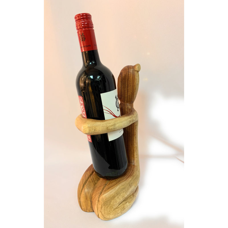 Breana Solid Wood Tabletop Wine Bottle Rack in Natural