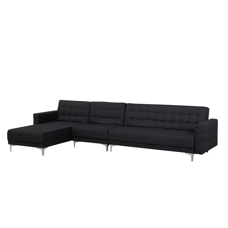 Finnegan 5 Seater Sofa Bed, Graphite, Left Hand Facing