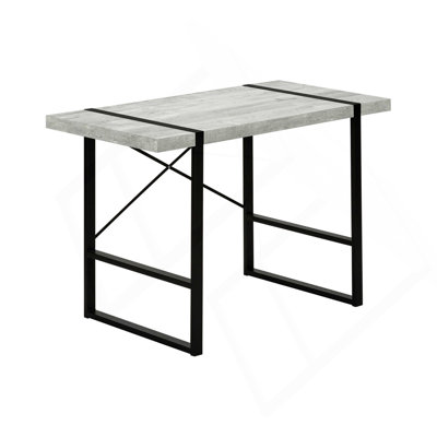 Computer Desk, Home Office, Laptop, 48"L, Work, Gray Laminate, Black Metal, Contemporary
