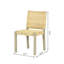 Table de salle à manger extensible en bois avec chaises en rotin, sièges 4 à 8, or doux, 59 à 73 pouces