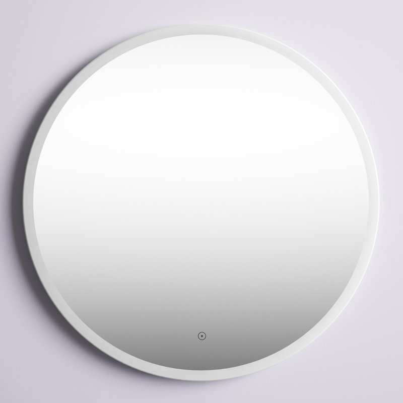 Round Frameless Backlit LED Anti-fog Bathroom Vanity Mirror, 32" x 32"