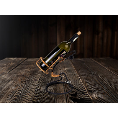 1 Bottle Tabletop Wine Bottle Rack in Black