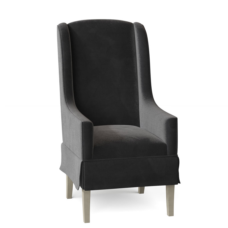 Fauteuil à oreilles rembourré Reed, 9953 Minuit, Espresso