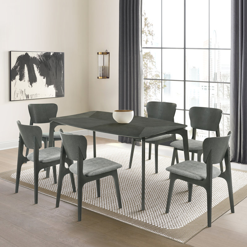 Chaises de salle à manger Jennelle, gris, gris, 6