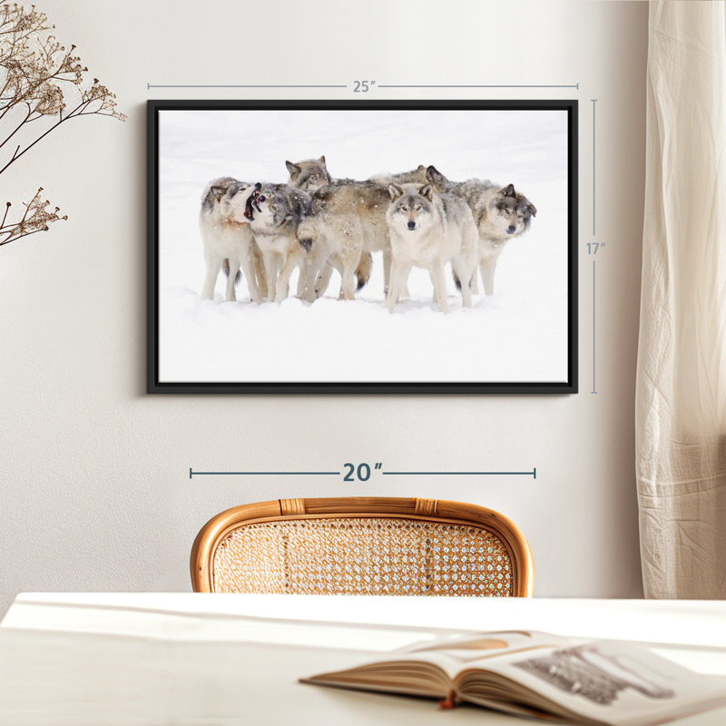 " Timber Wolf Pack Wall Art ", 17" H x 25" W