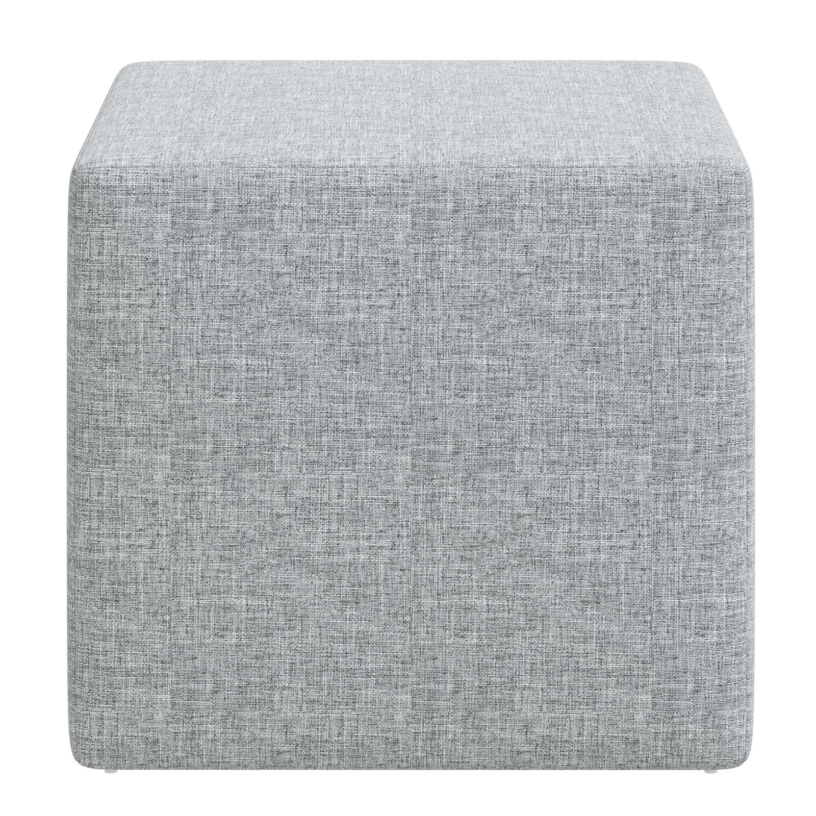 Bence Upholstered Ottoman, Zuma Pumice Textured Linen