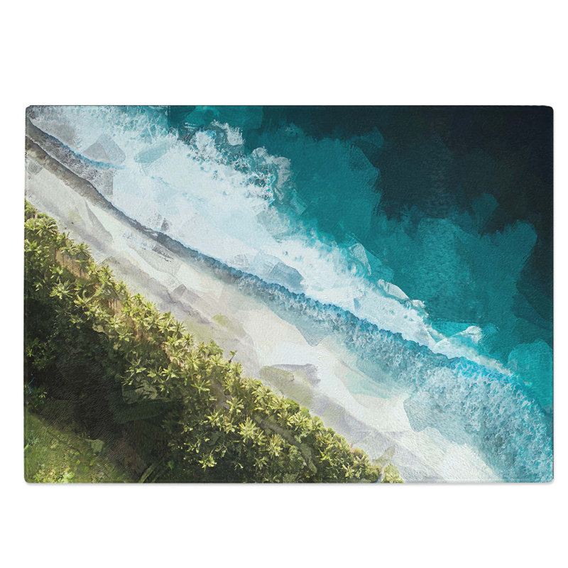 Glass Fuvahmulah in The Maldives in Abstract Chopping Board, 39 cm W x 28.5 cm L