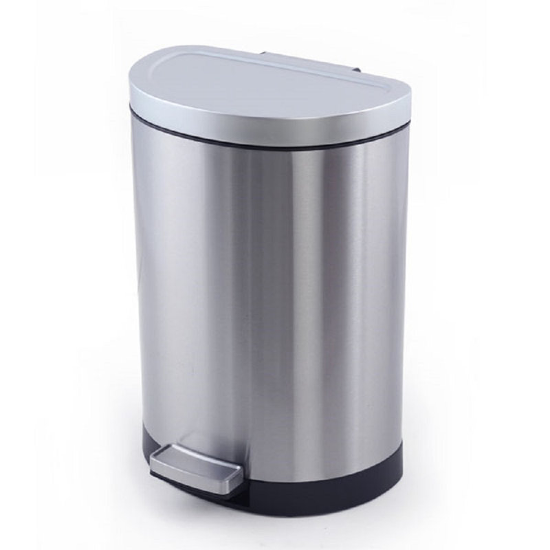 Steel Step On Kitchen Trash Can - 11.8 Gallons