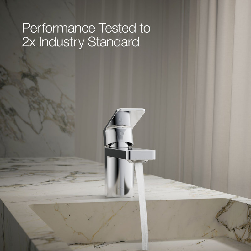 Parallel Single Hole Bathroom Faucet, Polished Chrome