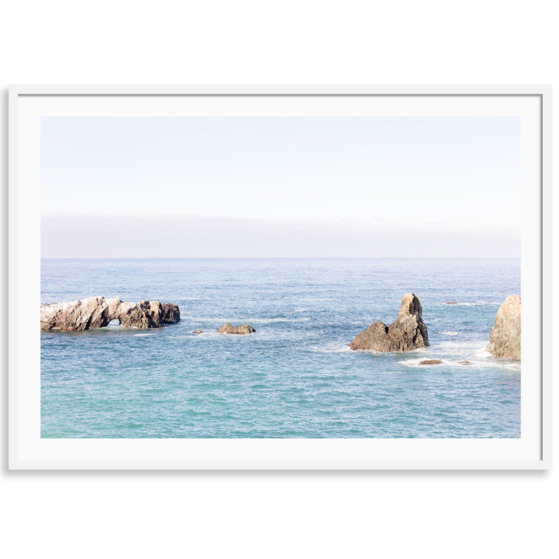 Pacific Wonders Print by Carly Tabak, White Wood, 44" W x 31" H