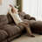 Flora Ottoman Chenille - Brown-1104093197