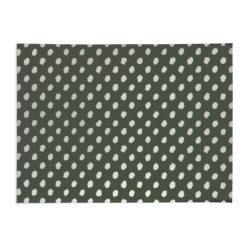 Paillasson d'intérieur Grunge Dot, L 60 po x L 84 po, Vert