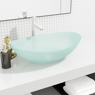 Metro Lane Adamis 545mm L x 350mm W Tempered Glass Rectangular Sink