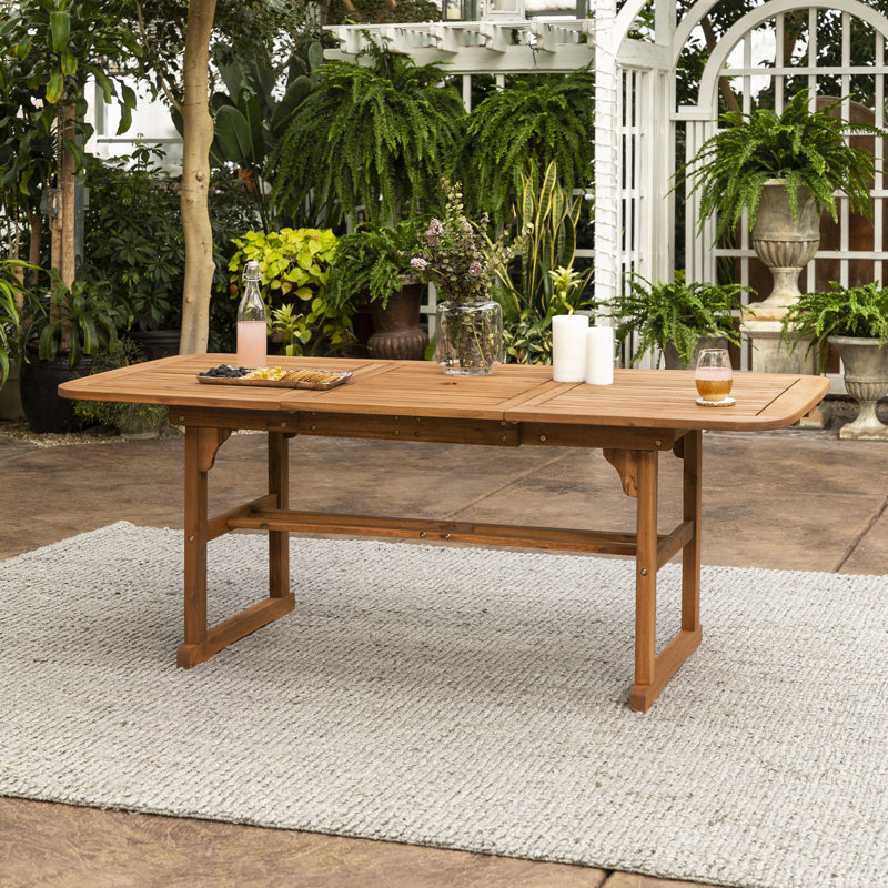 Ensemble repas rectangulaire en acacia pour 6 personnes de 55 po avec coussins Anje, Brun