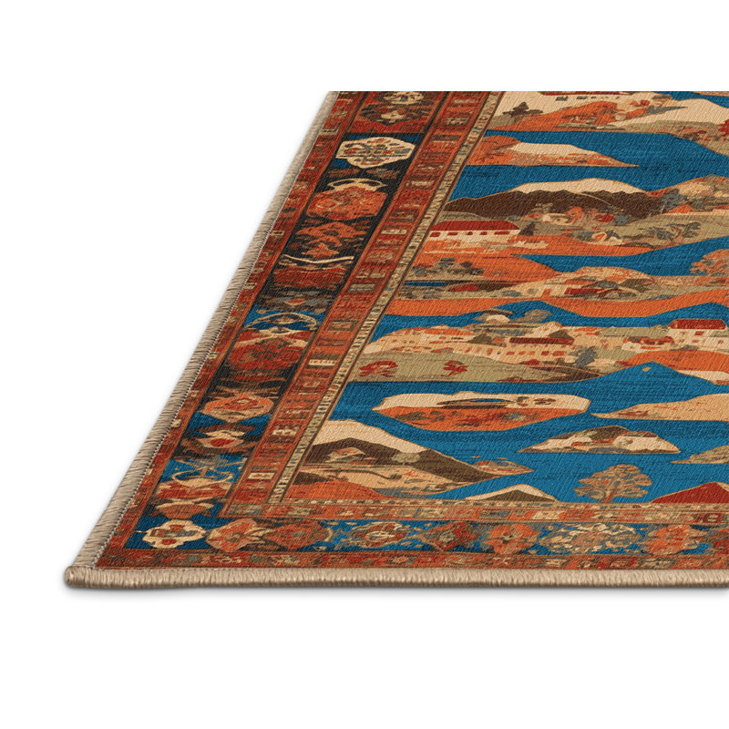 Tapis brun lavable à la machine, Carré 6 pi