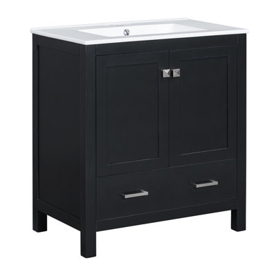 Meuble-lavabo bleu 30 po avec lavabo simple