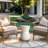 Hourglass Travertine Stone Finish Italian Design MgO Side Accent Table