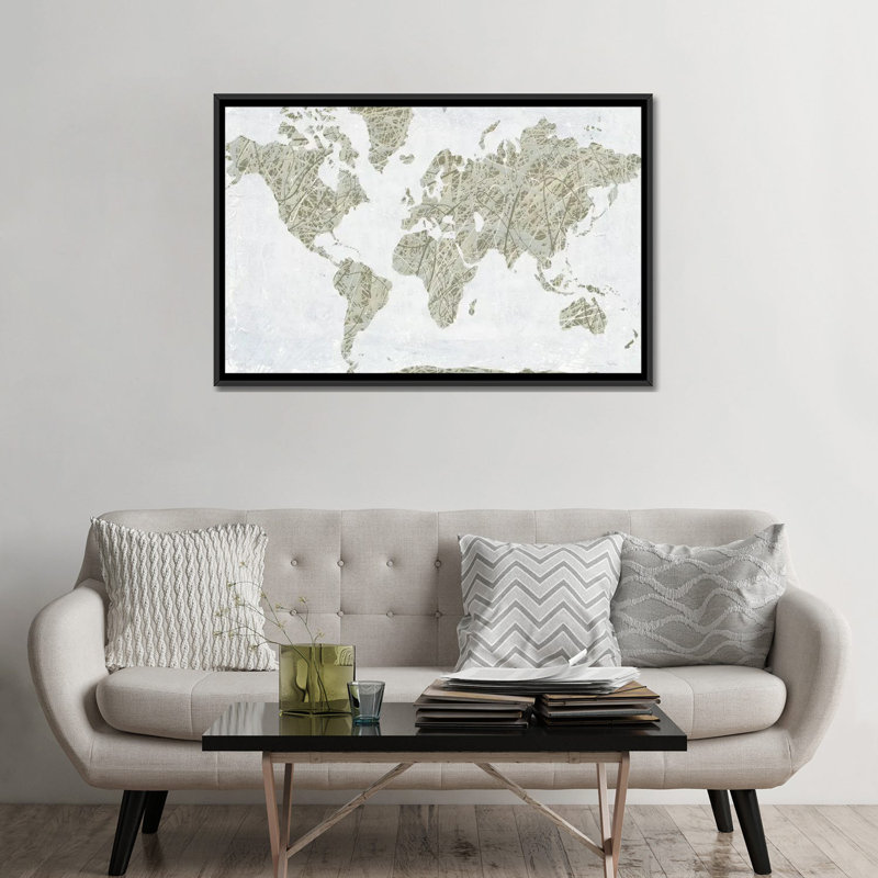 «A Spinning World», reproduction d'impression sur toile tendue, H 18 po x l 26 po x P 1,5 po, Toile avec cadre noir