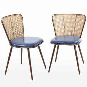 Anuhea Faux Leather Rattan Side Chair