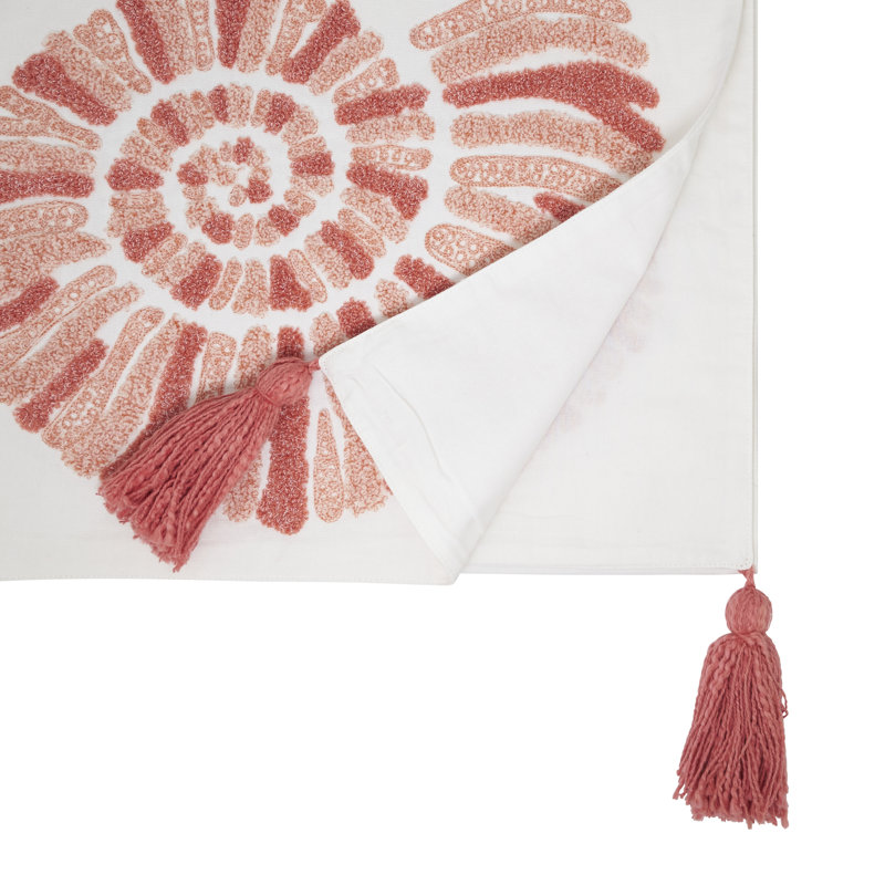 Coastal Embroidered Seashell Table Runner