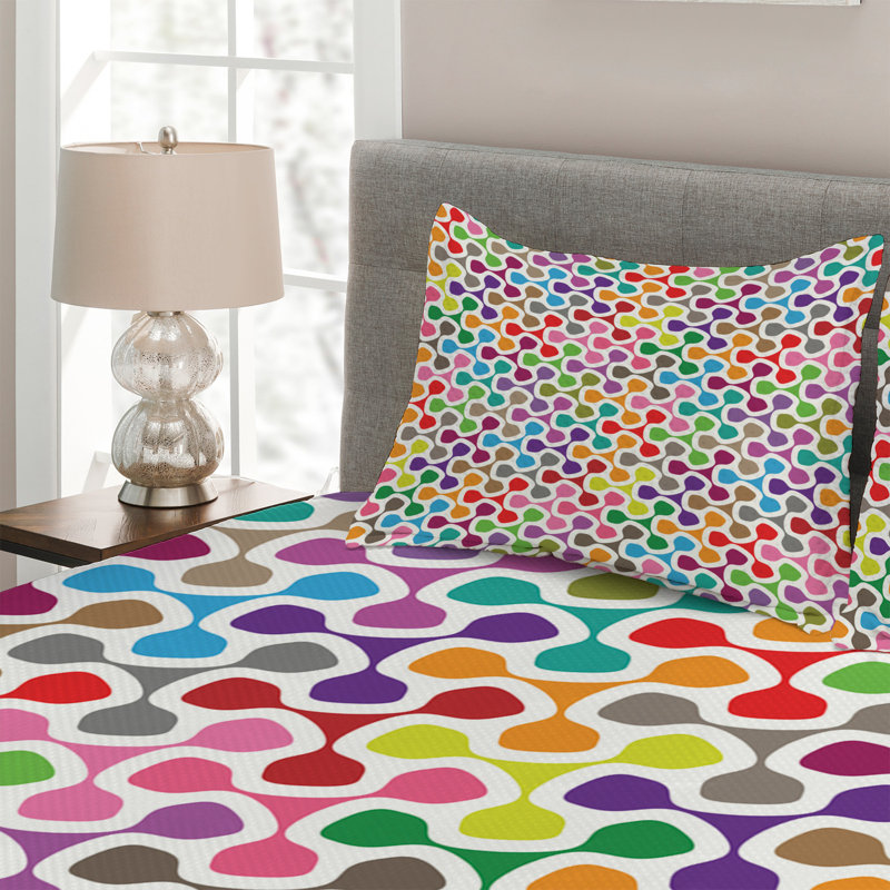 Modern & Contemporary Polyester Coverlet, Queen Bedspread + 2 Shams