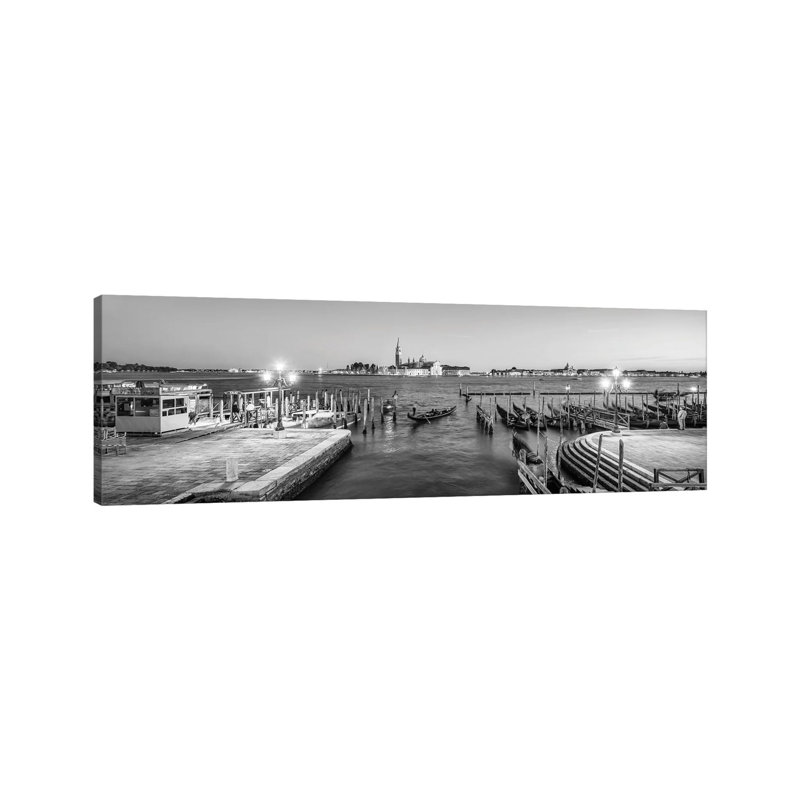 Panoramic View Of San Giorgio Maggiore At Night, Venice, Italy by Jan Becke - Wrapped Canvas Panoramic Print