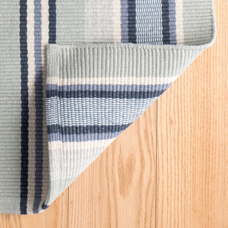 Barbados Stripe Handwoven Cotton Rug, Rectangle 5' x 8'