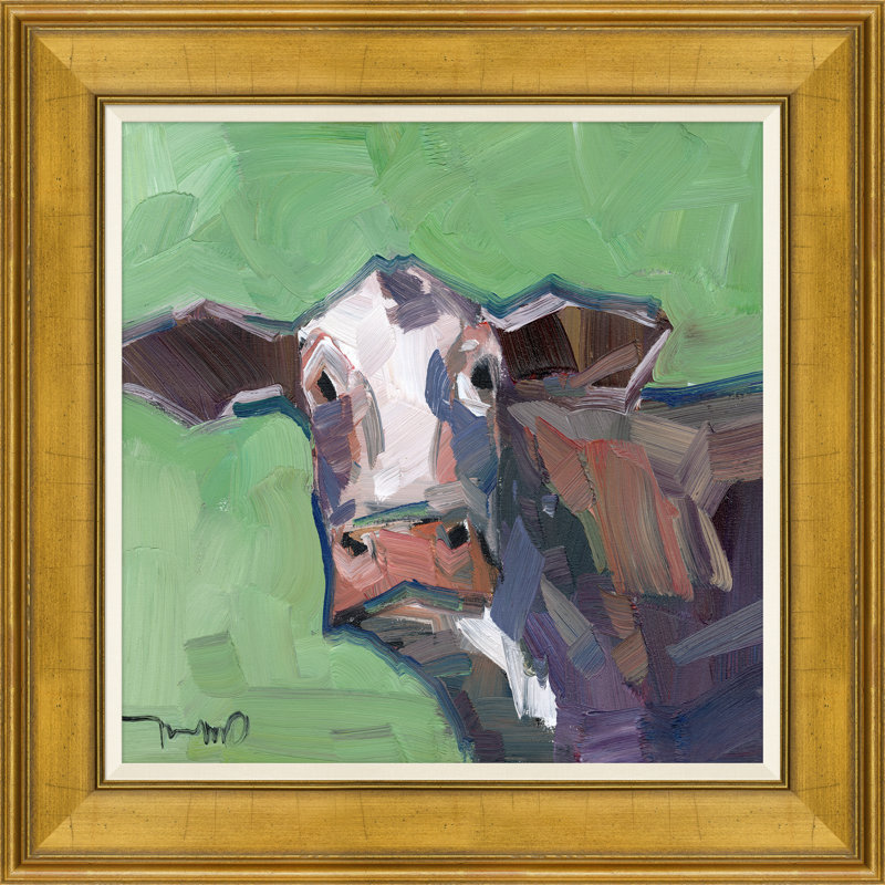 Joseph Mota " Brown Cow " by Joseph Mota Painting Print