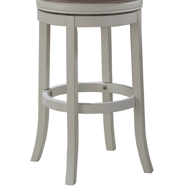 Katherine Swivel Bar Stool, Counter Stool (26" Seat Height), Beige Polyester