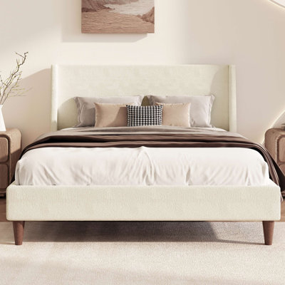 Lit plateforme tapissier sans sommier