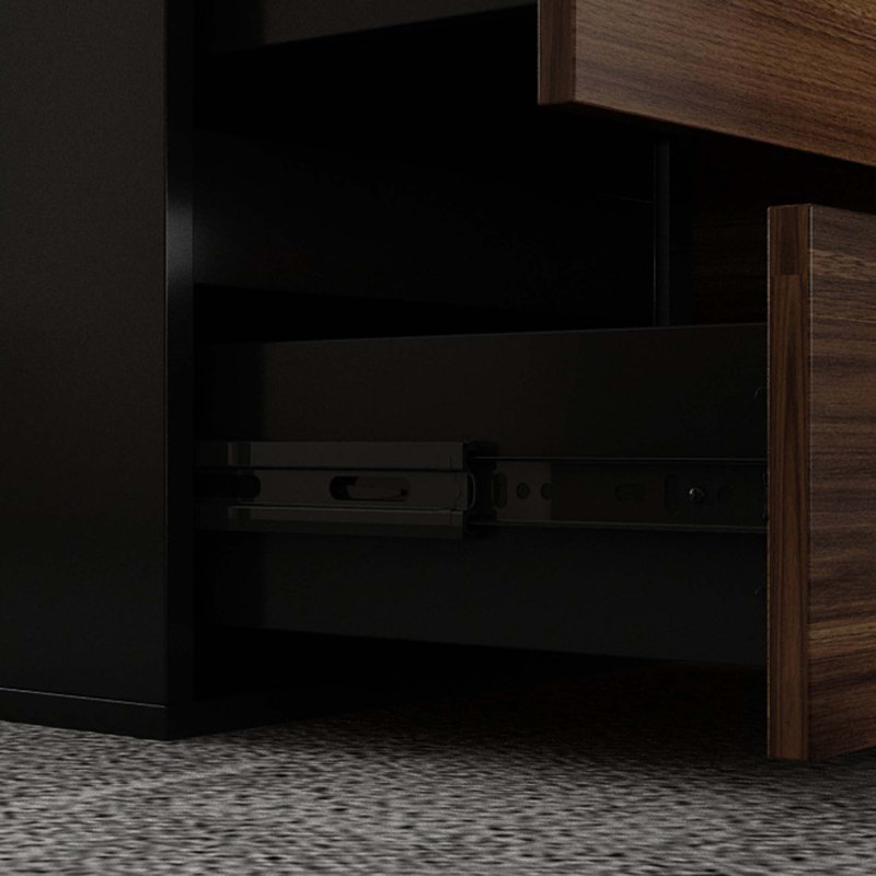 L-Shaped Metal Base Computer Desk