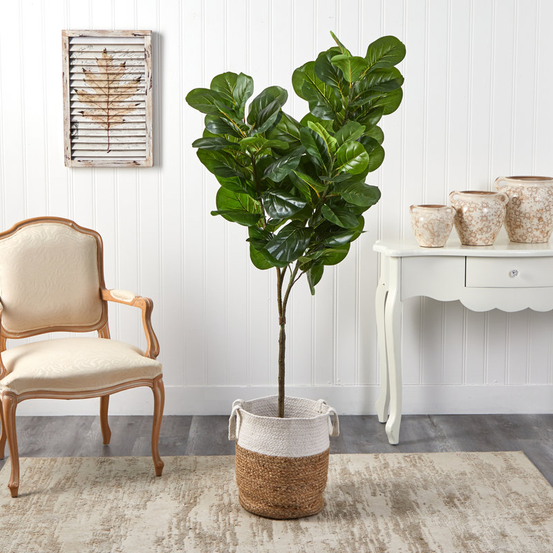 72'' Faux Fiddle Leaf Fig Tree in Jute Basket