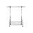 Chrome Metal Extendable Clothes Rack with Adjustable Shelf and Rolling Casters, Silver