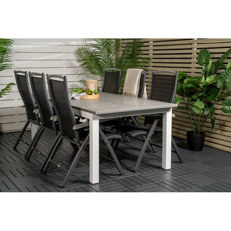 Jayesh 6 - Person Patio Dining Set with Extendable Rectangular Table